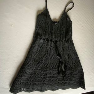 crochet tie tank top, festival, knit, Mohair Like New